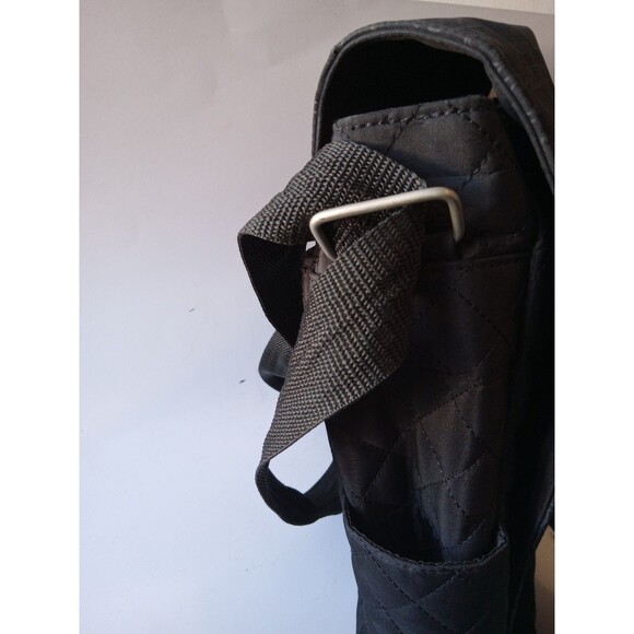 1990s-2000s Longaberger Black Logo Quilted Laptop Messenger Bag Adj Strap EUC - Picture 12 of 16